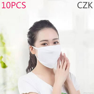 Face White Unisex 【CZK】10PCS Face Cotton Breathable Mask Cotton Mask Twolayer