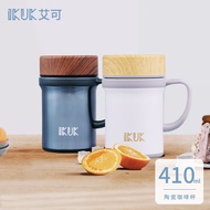 【IKUK 艾可】陶瓷內膽直飲保溫杯600ml日常牛奶杯(內陶瓷保溫直飲杯最大容量 外不鏽鋼鍍銅更保溫)