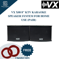 VX X08 8" KTV Karaoke Speaker System For Home Use (PAIR) Karaoke System Karaoke Speaker