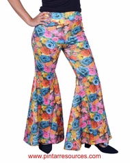 READY STOCK Adult Woman 60s &amp; 70s Bell Bottom Pants Retro Costume