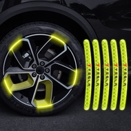 Car Logo Wheel Hub Reflective Sticker Rim Decoration Strip Decals For Tesla Model 3 Model X Y Style MODEL S ROADSTER