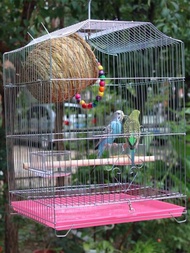 鸚鵡鳥籠子大號不銹鋼色虎皮八哥鷯哥玄鳳牡丹畫眉鸚鵡養殖大鳥籠 BBJH