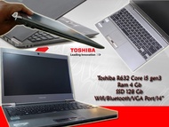 Laptop Toshiba R632 Core i5 Dynabook - RAM 4GB - SSD 128GB SUPER SLIM