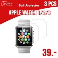 (3 Pcs) Apple Watch Series 1 2 3 (Not Glass) Film 38mm/42mm Screen Protector Cover Anti-Shock TPU ฟิล์มกันรอย Caravan Crew