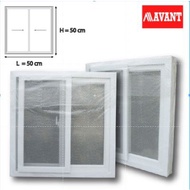 PVC Sliding Window With Glass And Screen Installed 80x80 100% High Quality PVC Product