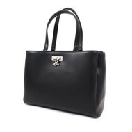 agnes b. Voyage b logo皮革兩用包 (黑)