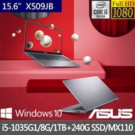 【ASUS 華碩】X509JB 特仕版 15.6吋輕薄筆電-星空灰(i5-1035G1/4G/1TB/MX110/+4G記憶體+240G SSD含安裝)