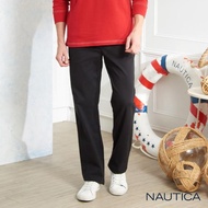 【NAUTICA】彈性保暖打摺休閒長褲(黑色)