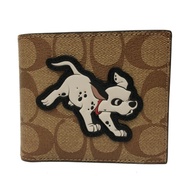 COACH X DISNEY限量聯名101忠狗8卡男款短夾附證件夾(焦糖)