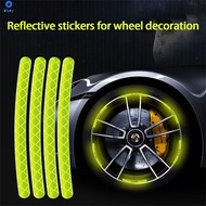 20Pcs Car Wheel Hub Reflective Sticker Luminous Green Decorative Sticker Universal Reflective Strip for Motorcycle Bicycle Wheel 【Bluey】