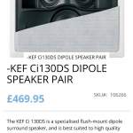 KEF Ci130DS 喇叭(1对)