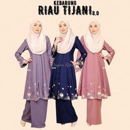KEBARUNG RIAU TIJANI 8.0 Baju Kebaya Kurung Moden Muslimah Nursing Friendly Size S-3XL Sulam Exclusive Loose Cutting