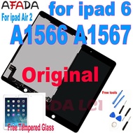 จอ LCD แท้สำหรับ Ipad 6จอ LCD ทัชสกรีนดิจิไทเซอร์,อะไหล่หน้าจอ Ipad Air 2 A1566 A1567 / Ipad6