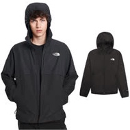 【美國 The North Face】男新款 WINDWALL 防風防潑休閒連帽外套.風衣式運動夾克/49B2-JK3 全黑 N