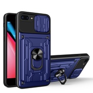 iPhone 8 Plus / iPhone 7 Plus Case, RUILEAN Slide Lens Protection Rugged Armor Case Cover With Ring Holder Stand And Removable Card Slot For iPhone 8 Plus / iPhone 7 Plus