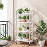 Flower Stand with Wheel Movable Balcony Flower Stand Flower Rack Rack Balcony Flower Pot Rack Outdoor Flower Pot Stand Pot Stand Potted Plant Stand