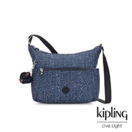 【KIPLING】星光雪花綻藍簡約大容量斜背包-ALENYA