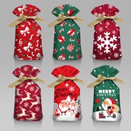 Christmas xmas gift bags ribbon drawstring bag candy bag