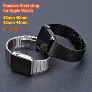 สายนาฬิกาสเตนเลสสตีลสำหรับApple Watch,สายรัดข้อมือโลหะแบบหัวเข็มขัดผีเสื้อสำหรับนาฬิกาของApple 5 4 3 21ขนาด44มม. 40มม. IWatch Band 42มม./38มม.