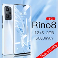 Rino8 Pro โทรศัพท์มือถือ ของเเท้100 โทรศัพท์ 512GB ราคาถูกโทรศัพท์มือถือ 5G SmartPhone สองซิม มือถือ Android