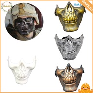 【aaa-28】Horror Scary Skull Half Face Mask for Airsoft Masquerade Halloween Party Cosplay