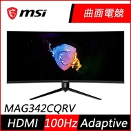 MSI微星 Optix MAG342CQRV 34型 UWQHD 1500R曲面電競螢幕 2K高解析 100Hz 1ms