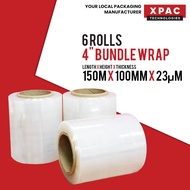 10cm Bundle Wrap - Packet of 6 Rolls | XPAC Technologies - Cling Wrap, Cling Film, Shrink Wrap, Shrink Film, Stretch Fil