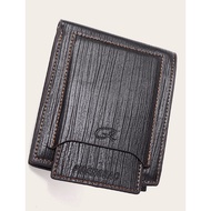 LZE3 Men'S 2022 Wallet Pu Leather Polyester Zipper Solid Color Daily Formal Outdoor Black