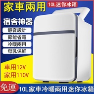 【免運】車載冰箱10L臺灣專用110V便攜式車用冰箱 家用迷你小型冰箱 面膜母乳冷藏保鮮 夏季戶外露營必備小冰箱ay14