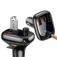 Baseus倍思 PD+QC3.0 藍牙5.0車用MP3音樂 FM播放器(三快充可插卡) 點煙孔充電器