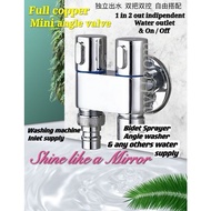 Copper 2 way Angle valve. Water valve. Washing machine area water tap. Mini tap. Dish washer tap. 1 in 2 out tap