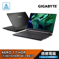 GIGABYTE 技嘉 AERO 17 HDR 創作者 筆記型電腦 XD-73TW524GP I7/3070/HDR
