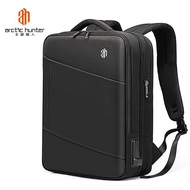 ARCTIC HUNTER ผู้ชายกระเป๋าเป้สะพายหลัง 15.6 นิ้วแล็ปท็อป USB ชาร์จกระเป๋าอเนกประสงค์ความจุขนาดใหญ่ขยายเป้เดินทาง