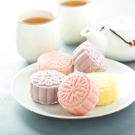 PRE-ORDER【8悦】Taro Yam Lotus with Melon Seed Snowskin Mooncake Gift Set Low Sugar 6pcs (Free Delivery)