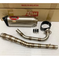 AHM RACING EXHAUST M2 SERIES LC135 4S STAINLESS 28MM #READY STOCK
