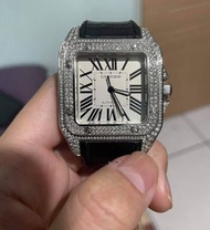 卡地亞 2656 SANTOS 100 山度士 經典 羅馬數字時標 CARTIER 精鑲鑽圈