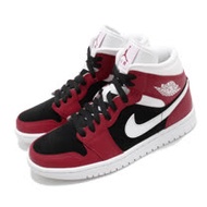 Nike 休閒鞋 Air Jordan 1 Mid 運動 女鞋 經典款 喬丹一代 皮革 簡約 穿搭 紅 黑 BQ6472601 BQ6472-601