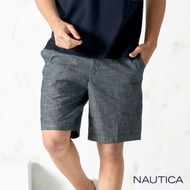 Nautica 休閒輕柔薄棉短褲-藍色