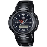 CASIO 卡西歐G-SHOCK AWM-500-1A 全金屬雙顯示太陽能腕錶 / 黑+銀 44.5mm