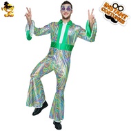70s Costume For Women Disco Suit Man Hippie Dress Costume Halloween Clothes For Women Cosplay Pary