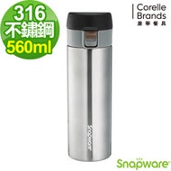 (任選)康寧Snapware 316不鏽鋼超真空彈跳保溫瓶560ml-灰