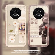 Case Honor X9 5G X8 X7Cute cartoon bear Pattern Transparent Soft silicone casing honor X8 X7 X9 5g Phone Cove