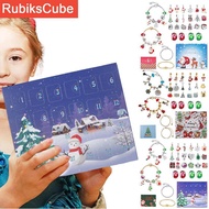RubiksCube Christmas Advent Calendar 24PCs DIY Christmas Calendar Bracelets Charm Jewellery Making Kit for Girls and Kids Christmas Advent Calendar