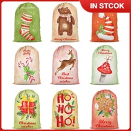 New Santa Sack Watercolor Christmas Gift Bag Gift Bag Christmas Candy Bag Burlap Drawstring Drawstring Bag