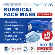 (Bundle of 6) Medicos Adult Surgical Mask