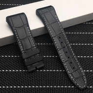 Top quality 28mm Leather Black Blue Watchband Silicone belt Replacement Bracelet Suitable for Franck Muller strap