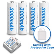 ❧✘ Pack of 4/8 AA Beston 3000mAh Ni-MH Rechargeable Battery with Optional 4 or 8 Bay Charger