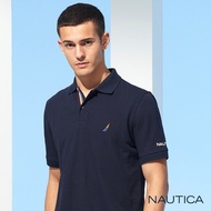 Nautica 男裝絢爛繽紛LOGO短袖POLO衫-藍