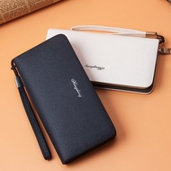Men Women Long Wallet Leather Zipper Purse Card Holder Clutch Bag PU Leather Wallet Simple Long Wallet Zipper Card Holder