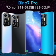 ※โทรศัพท์มือถือ OPPO Rino7 Pro สมาร์ทโฟน 7.0 นิ้วมือถือจอใหญ่ 12+512G โทรศัพท์ถูกๆ รองรับทุกซิม เมณูภาษาไทย Android โทรศั♂